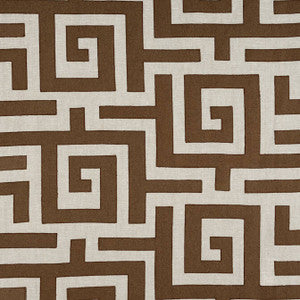 Tulum Applique Brown on Natural W713226 by Thibaut Designer Fabric