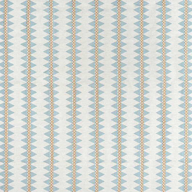 Reno Stripe Embroidery Spa Blue W713241 by Thibaut Fabric Thibaut Fabric Reno Stripe Embroidery Spa Blue W713241Fabric Mesa Fabric Book 54% Cotton, 36% Linen, 10% Spun Poly INDIA </p><p>Repeat: V: - 54 - Fabric Carolina -