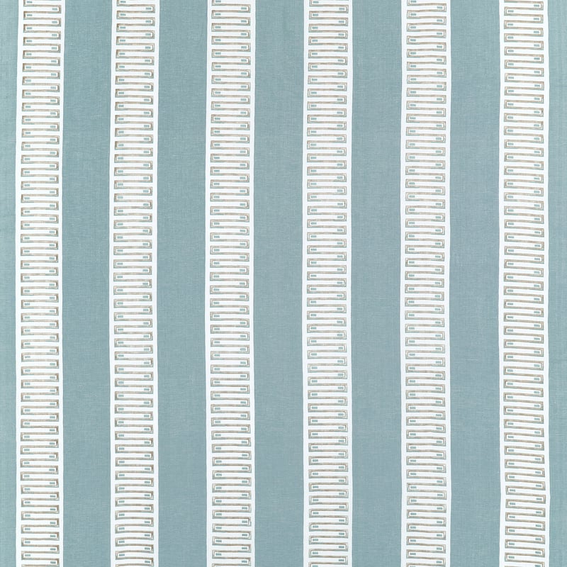 RARITAN LINE EMBROIDERY Spa Blue W714630 by Thibaut Designer Fabric
