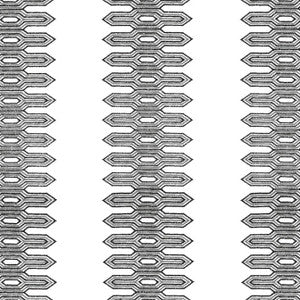 Nola Stripe Embroidery Black W720809 by Thibaut Designer Fabric