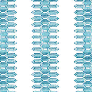 Nola Stripe Embroidery Aqua W720811 by Thibaut Designer Fabric