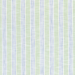 Southport Stripe Green Apple and Royal W73486 by Thibaut Designer Fabric