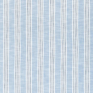 Southport Stripe Sky Blue and Navy W73488 by Thibaut Designer Fabric