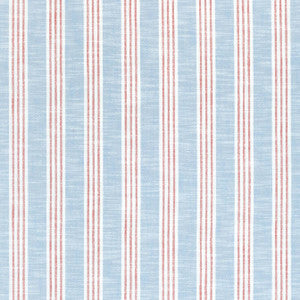 Southport Stripe Sky and Red W73489 by Thibaut Designer Fabric