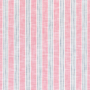 Southport Stripe Peony and Navy W73490 by Thibaut Designer Fabric