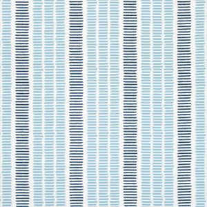 Topsail Stripe Sky and Marine W73515 by Thibaut Designer Fabric