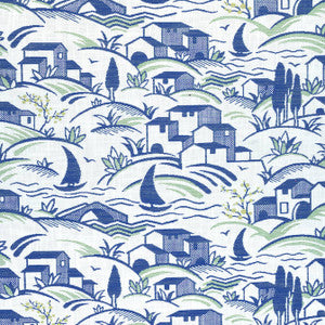 Landmark Marine and Apple Green W73525 by Thibaut Designer Fabric