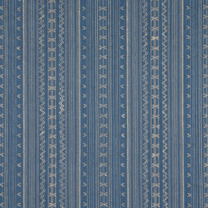 Charter Stripe Embroidery Navy W736456 by Thibaut Designer Fabric