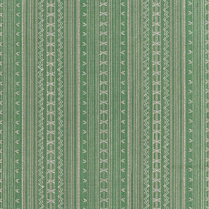Charter Stripe Embroidery Green W736458 by Thibaut Designer Fabric