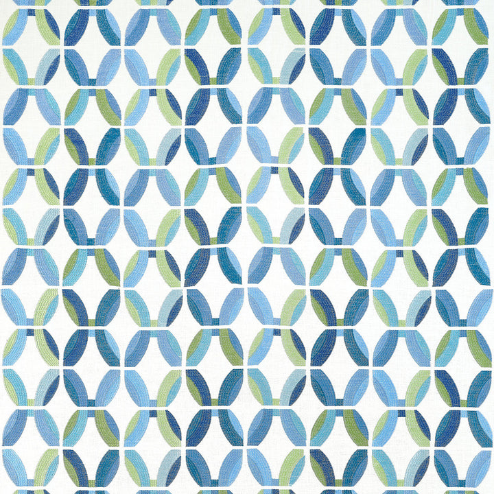 Passageway Embroidery Blue and Green W745000 by Thibaut Fabric Thibaut Fabric Passageway Embroidery Blue and Green W745000Fabric WANDERLUST FABRIC BOOK U.S.A </p><p>Repeat: H: 24  in  (60.96  cm), V: 15.25  (38.73  cm) 48  in  (121.92  cm) - Fabric Carolina -