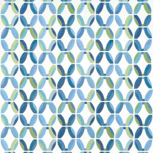 Passageway Embroidery Blue and Green W745000 by Thibaut Designer Fabric