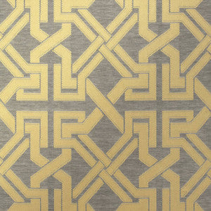 Benedetto Grey and Gold W772578 by Thibaut Designer Fabric