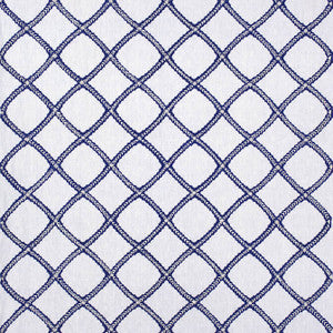 Majuli Embroidery Navy on White W788706 by Thibaut Designer Fabric