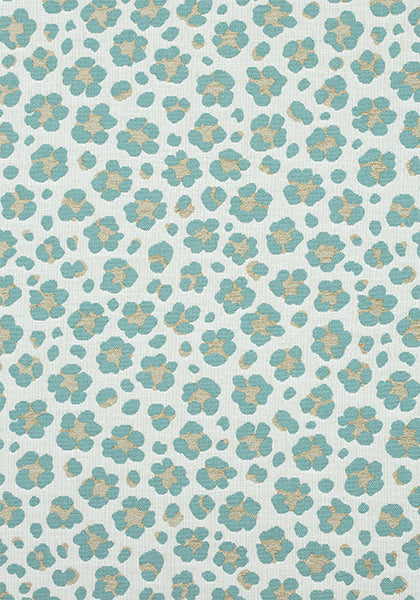 Thibaut Fabric W80417 Trixie Linen on Aqua 2 1/4 Yards