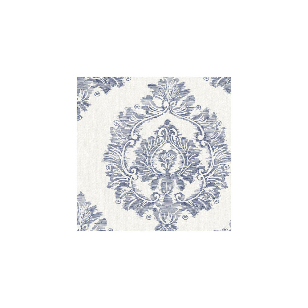 Damascus Indigo by Winfield Thybony Designer Wallcovering WINFIELD THYBONY BARCLAY LIVING IN STYLE - United States - Horizontal: - and Vertical: 25.2 27 - Swanky Fabrics -