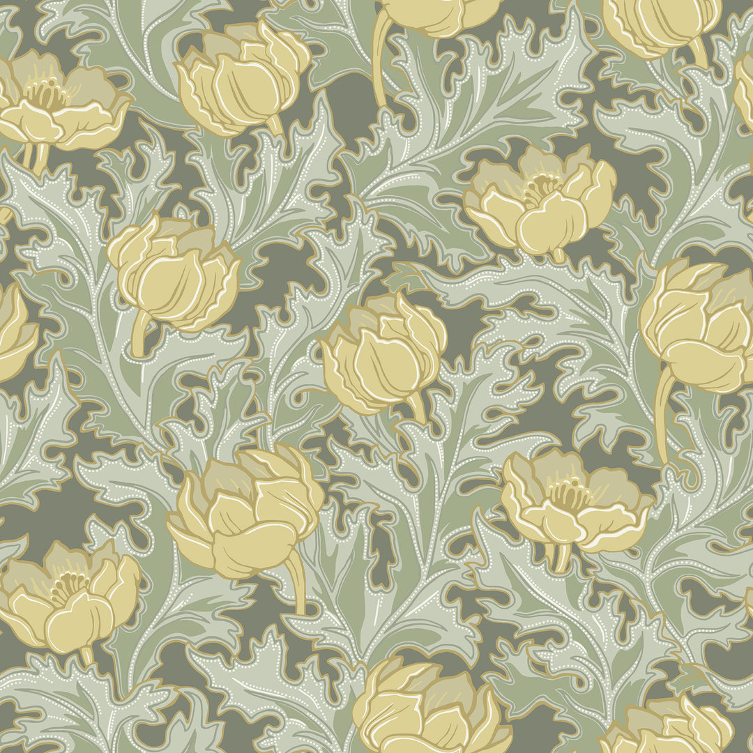 Willem - Olive WDR1002.WT.0 by Winfield Thybony Designer Wallcovering