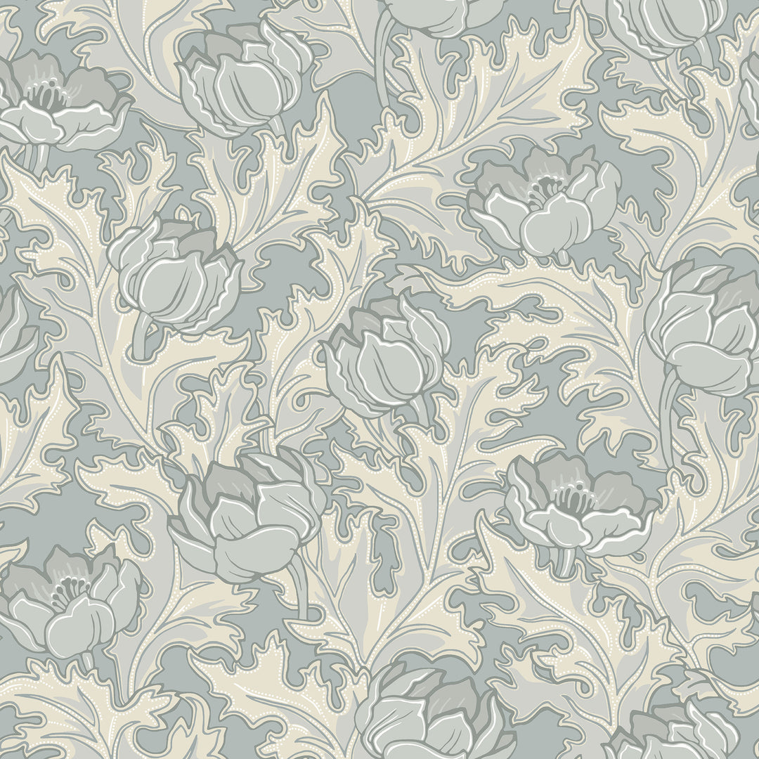 Willem - Manor Blue WDR1003.WT.0 by Winfield Thybony Designer Wallcovering