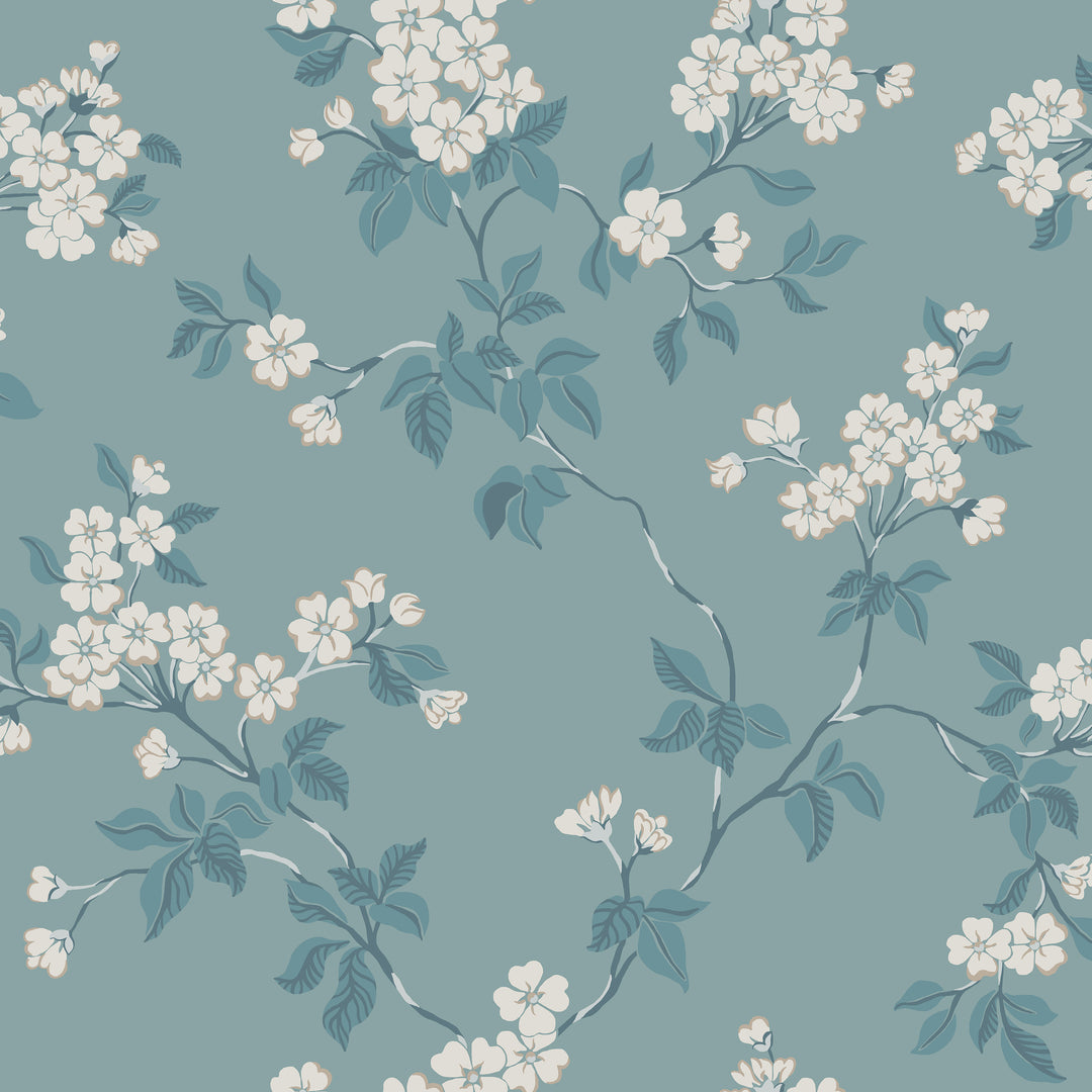 Blomma - Federal Blue WDR1026.WT.0 by Winfield Thybony Designer Wallcovering