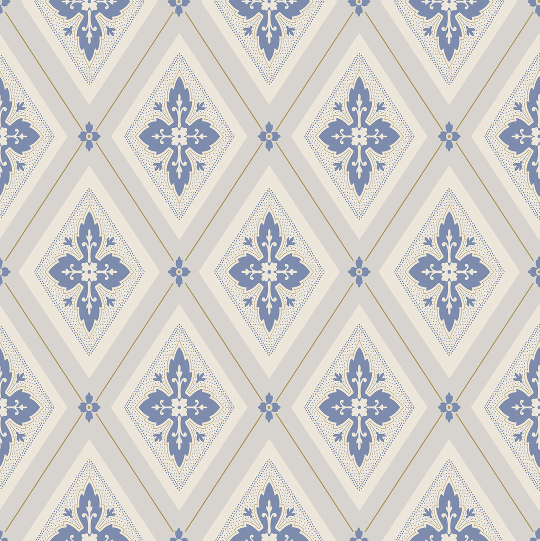 Lily - Cornwall Blue WDR2021.WT.0 by Winfield Thybony Designer Wallcovering