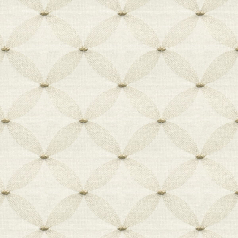 Wesley 1 Toast by Stout Designer Fabric Color My Window Embroidery/Snow 100% Polyester Polyester Embroidery INDIA Horizontal: 4.375 and Vertical: 4.75 52 in - Swanky Fabrics -