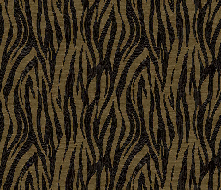 Jazz Faux Skin Metallic Royal Gold & Obsidian WH40206 by Seabrook Designs Designer Wallpaper