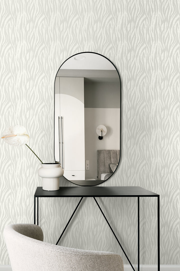 Jazz Faux Skin Metallic Ivory & Cream WH40210 by Seabrook Designs Designer Wallpaper