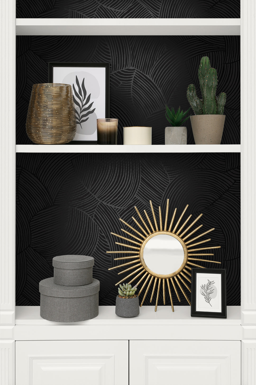 Symphony Geometric Metallic Black Ice WH40410 by Seabrook Designs Designer Wallpaper