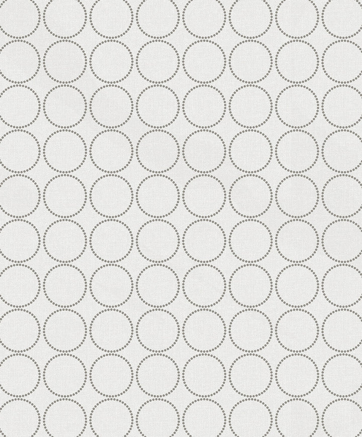 Round Geometric Linen & Metallic Silver WH40505 by Seabrook Designs Designer Wallpaper