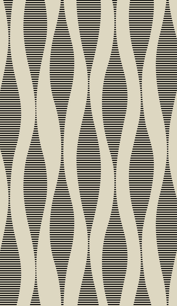 Harmony Ikat Waves Latte & Metallic Black WH41220 by Seabrook Designs Designer Wallpaper