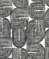 Piper Geometric Off-White & Onyx WH41310 by Seabrook Designs Designer Wallpaper