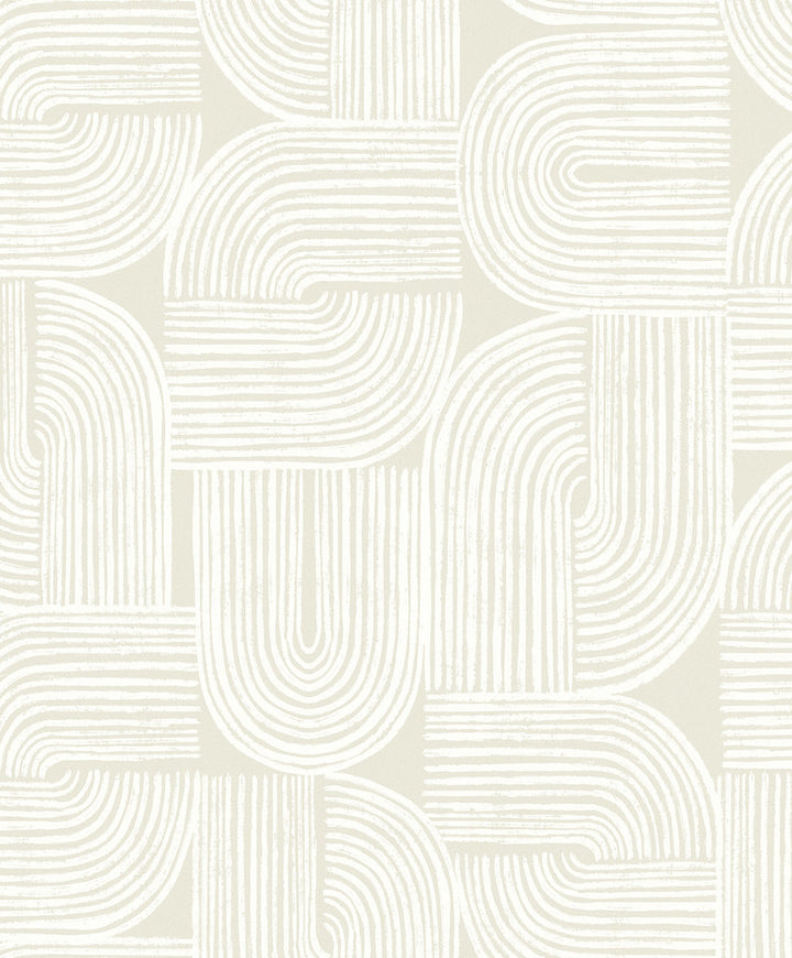 Piper Geometric Metallic Champagne & Flour WH41320 by Seabrook Designs Designer Wallpaper