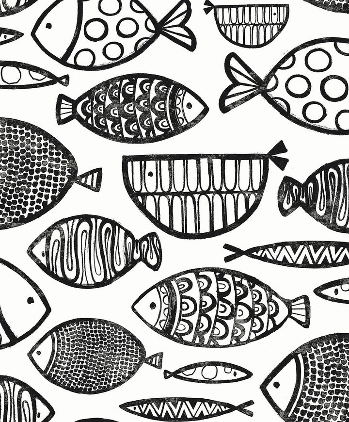 Cadence Fish Contrast WH41420 by Seabrook Designs Designer Wallpaper