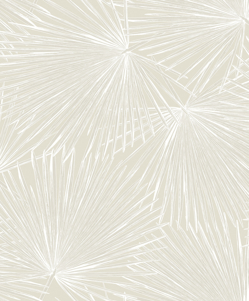 Elvis Palms Metallic Ivory WH41503 by Seabrook Designs Designer Wallpaper