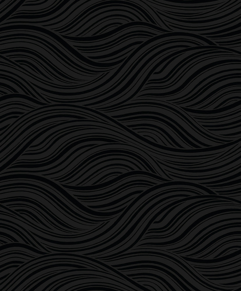 Melody Waves Metallic Inkwell WH41720 by Seabrook Designs Designer Wallpaper