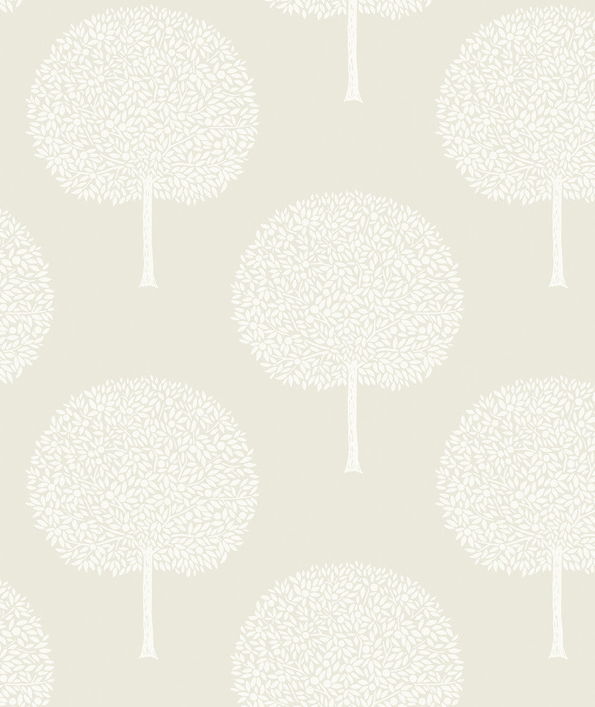Demi Trees Neutral & Cream WH41805 by Seabrook Designs Designer Wallpaper