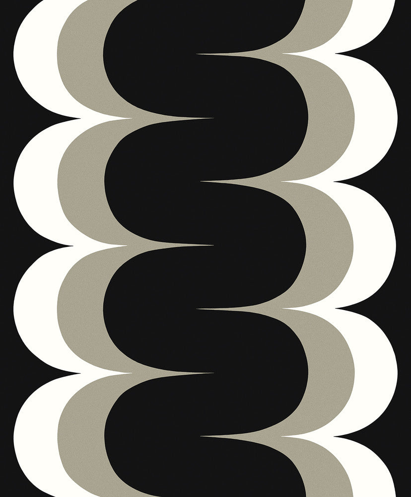 Mandolin Geometric Stripe Onyx & Metallic Stone WH42008 by Seabrook Designs Designer Wallpaper