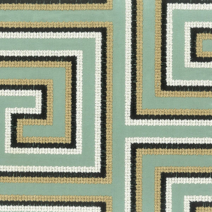 Whistler 2 Seafoam by Stout Designer Fabric EMBROIDERY IV 100%COT INDIA </p><p>Repeat: 6.25 54 in - Swanky Fabrics -