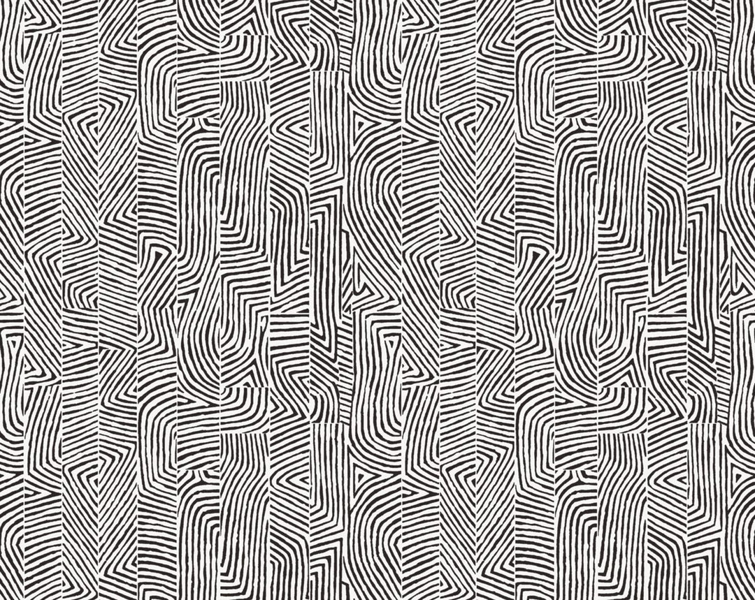 Combed Stripe Wallcovering Ebony WHNWP88628D005 by Hinson Designer Wallpaper