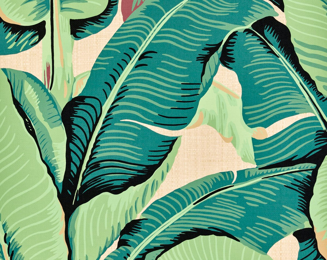 Hinson Palm - Paperweave Green On Straw WHN440030001 by Hinson Designer Wallpaper