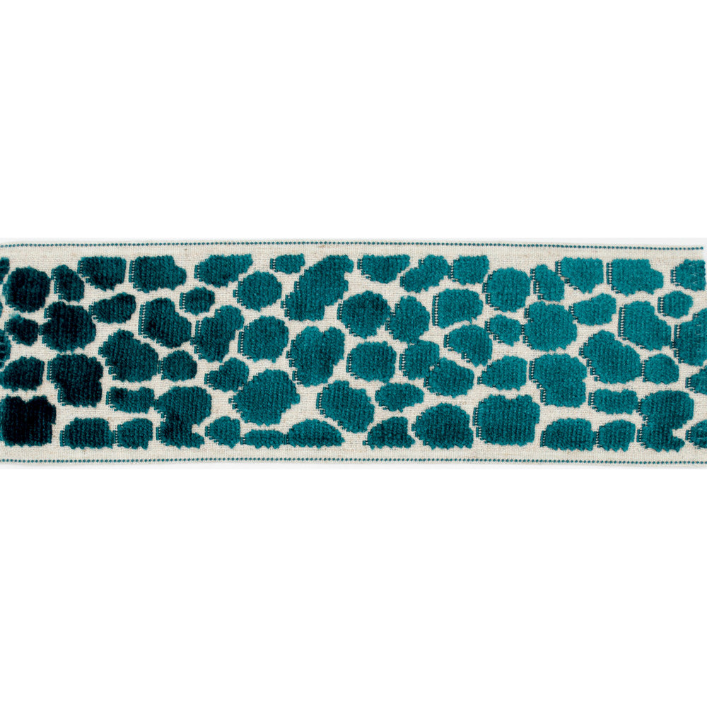 Wilder Tape Aqua by Magnolia Designer Trim - 58% Rayon, 31% Poly, 11% Linen China Horizontal: and Vertical: 3.5 - Swanky Fabrics -