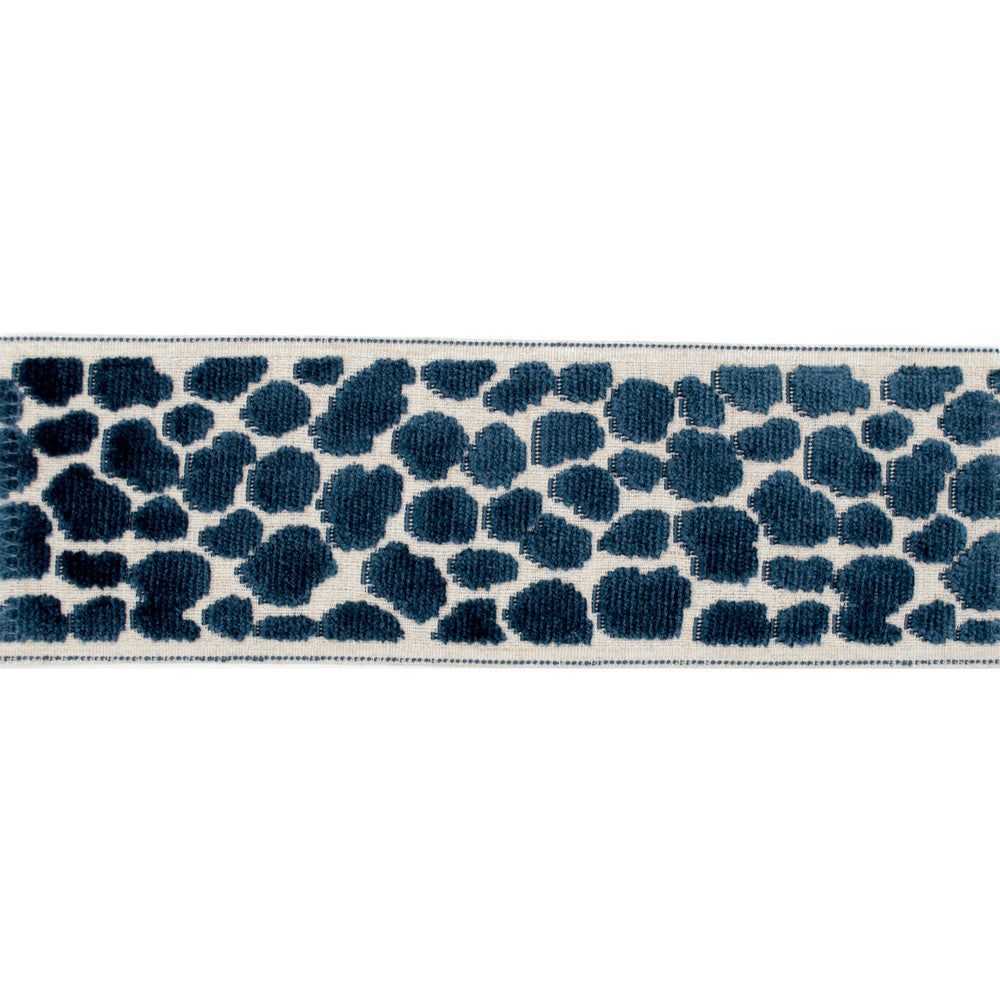 Wilder Tape Marine by Magnolia Designer Trim - 58% Rayon, 31% Poly, 11% Linen China Horizontal: and Vertical: 3.5 - Swanky Fabrics -