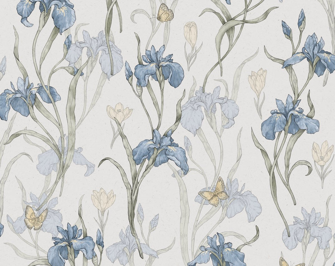 Iris Sky Blue WSB010130034 by Sandberg Designer Wallpaper