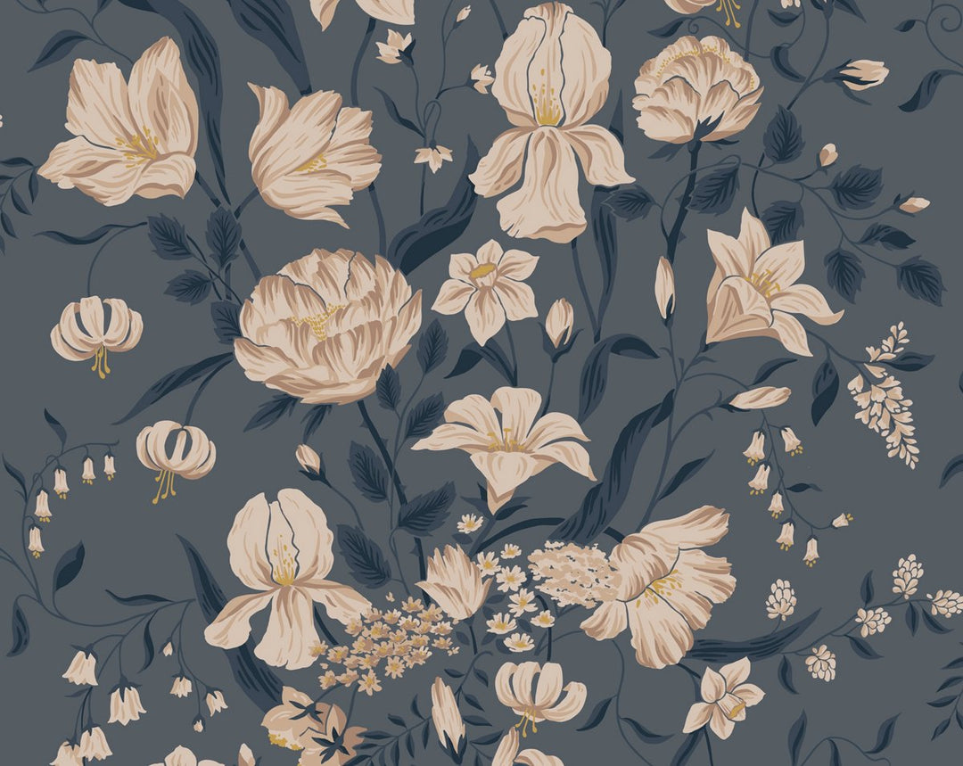 Karins Bukett Indigo WSB10160063 by Sandberg Designer Wallpaper