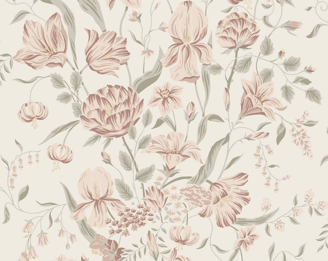 Karins Bukett Powder Pink WSB10160064 by Sandberg Designer Wallpaper