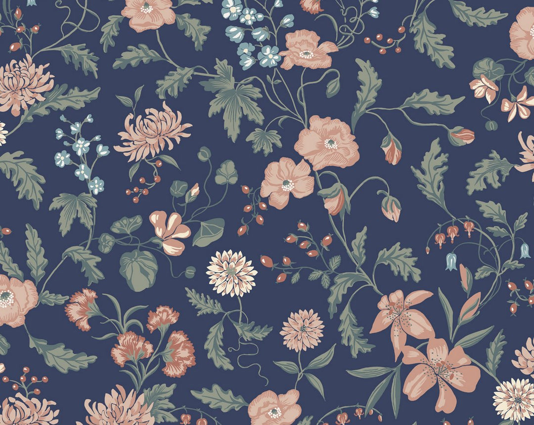 Till Karin Midnight Blue WSB010160067 by Sandberg Designer Wallpaper