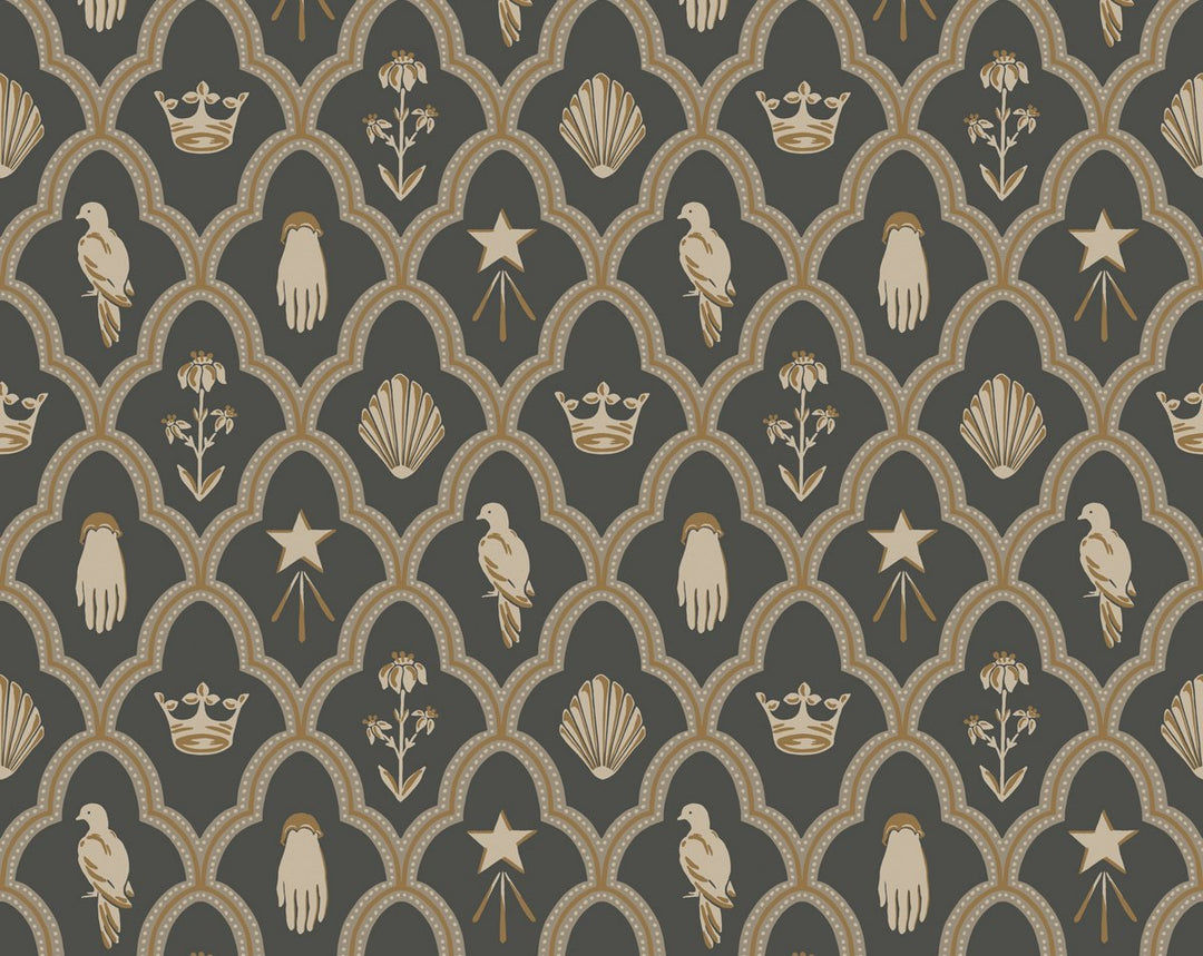 Turtledove Barn Charcoal WSBTURTLE0270 by Sandberg Designer Wallpaper