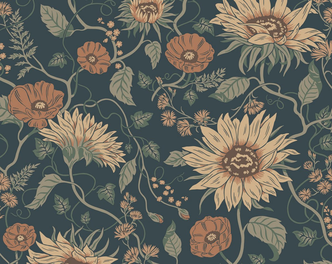 Solveig Midnight Blue WSBSOLV0480 by Sandberg Designer Wallpaper