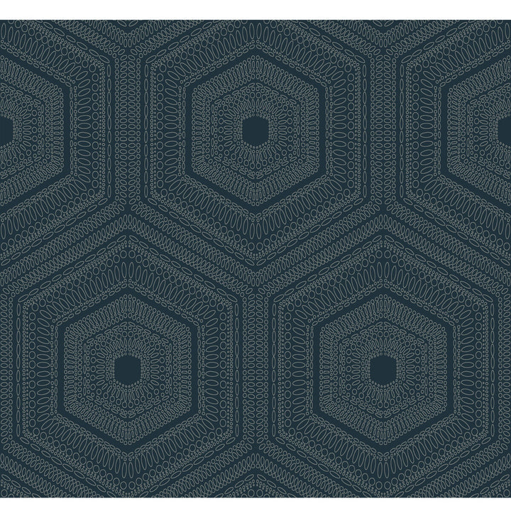 Concentric Groove Deep Navy by Winfield Thybony Designer Wallcovering WINFIELD THYBONY NON WOVEN - 100% United States - Horizontal: - and Vertical: 12.625 27 - Swanky Fabrics -