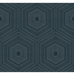 Concentric Groove Deep Navy by Winfield Thybony Designer Wallcovering