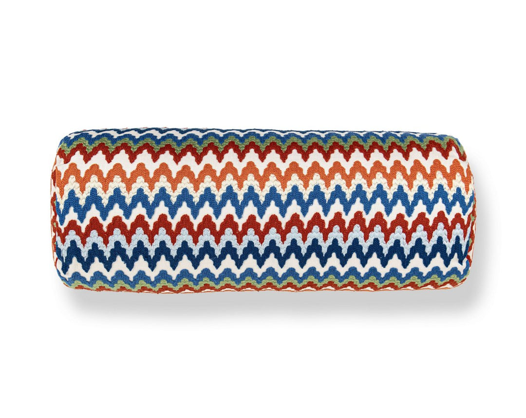 Rainbow Mountain Crewel Pillow 21 X 7 - Cobalt Rouge WWBADK273390004 by Scalamandre Designer Pillow